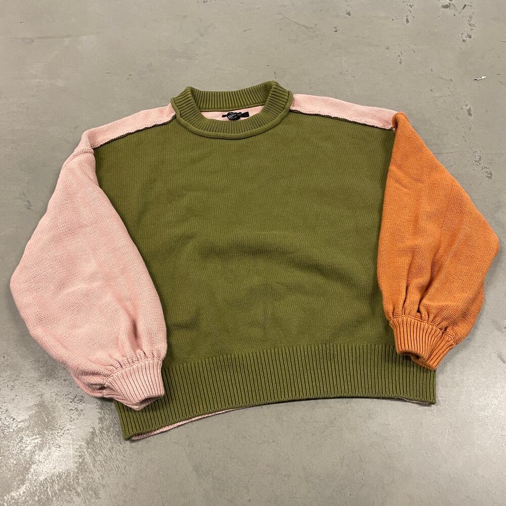 Y2K boxy colorblocked sweater